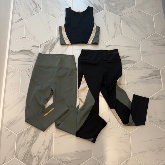 Zara Black and Cream Activewear Set